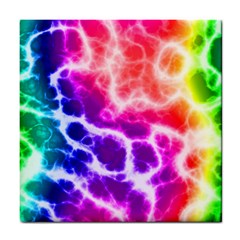 Colorful Tie Dye Pattern Texture Tile Coaster by SpinnyChairDesigns