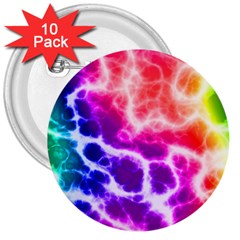 Colorful Tie Dye Pattern Texture 3  Buttons (10 Pack)  by SpinnyChairDesigns