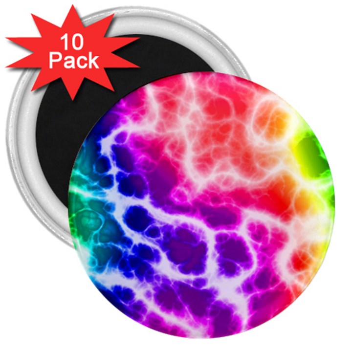 Colorful Tie Dye Pattern Texture 3  Magnets (10 pack) 