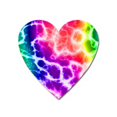 Colorful Tie Dye Pattern Texture Heart Magnet by SpinnyChairDesigns