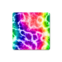 Colorful Tie Dye Pattern Texture Square Magnet by SpinnyChairDesigns