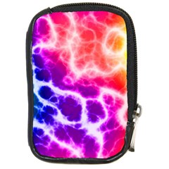 Colorful Tie Dye Pattern Texture Compact Camera Leather Case by SpinnyChairDesigns