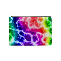 Colorful Tie Dye Pattern Texture Cosmetic Bag (medium) by SpinnyChairDesigns