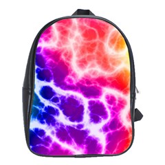 Colorful Tie Dye Pattern Texture School Bag (xl) by SpinnyChairDesigns