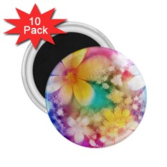 Watercolor Flowers Floral Print 2 25  Magnets (10 Pack)  by SpinnyChairDesigns