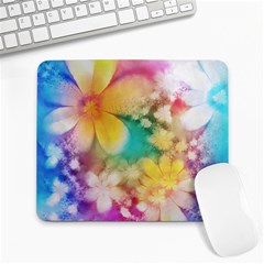 Watercolor Flowers Floral Print Large Mousepads by SpinnyChairDesigns