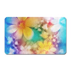 Watercolor Flowers Floral Print Magnet (rectangular) by SpinnyChairDesigns