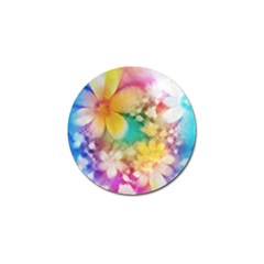 Watercolor Flowers Floral Print Golf Ball Marker by SpinnyChairDesigns