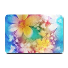 Watercolor Flowers Floral Print Small Doormat  by SpinnyChairDesigns