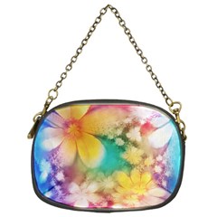 Watercolor Flowers Floral Print Chain Purse (one Side) by SpinnyChairDesigns