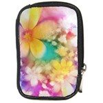 Watercolor Flowers Floral Print Compact Camera Leather Case Front