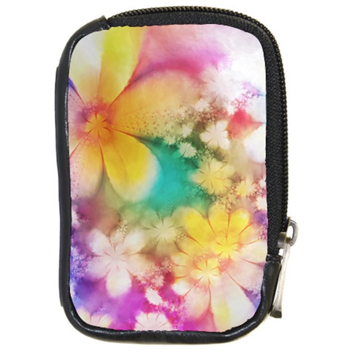 Watercolor Flowers Floral Print Compact Camera Leather Case