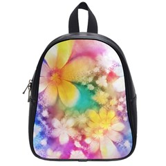 Watercolor Flowers Floral Print School Bag (small) by SpinnyChairDesigns