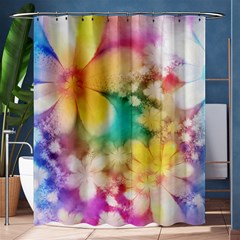 Watercolor Flowers Floral Print Shower Curtain 60  X 72  (medium)  by SpinnyChairDesigns