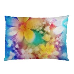 Watercolor Flowers Floral Print Pillow Case (two Sides) by SpinnyChairDesigns