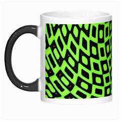 Abstract Black And Green Checkered Pattern Morph Mugs by SpinnyChairDesigns