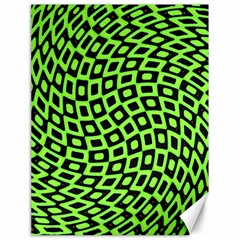 Abstract Black And Green Checkered Pattern Canvas 18  X 24  by SpinnyChairDesigns