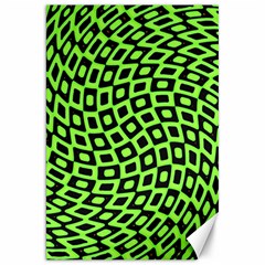 Abstract Black And Green Checkered Pattern Canvas 20  X 30  by SpinnyChairDesigns