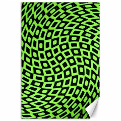 Abstract Black And Green Checkered Pattern Canvas 24  X 36  by SpinnyChairDesigns