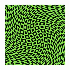 Abstract Black And Green Checkered Pattern Medium Glasses Cloth by SpinnyChairDesigns