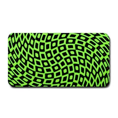 Abstract Black And Green Checkered Pattern Medium Bar Mats by SpinnyChairDesigns