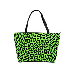 Abstract Black And Green Checkered Pattern Classic Shoulder Handbag by SpinnyChairDesigns