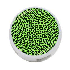 Abstract Black And Green Checkered Pattern 4-port Usb Hub (one Side) by SpinnyChairDesigns