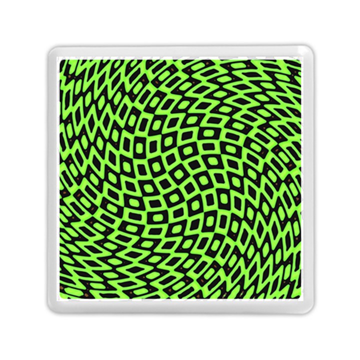 Abstract Black and Green Checkered Pattern Memory Card Reader (Square)