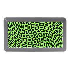 Abstract Black And Green Checkered Pattern Memory Card Reader (mini) by SpinnyChairDesigns