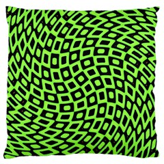 Abstract Black And Green Checkered Pattern Large Cushion Case (one Side)