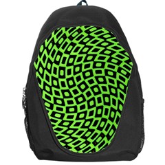 Abstract Black And Green Checkered Pattern Backpack Bag by SpinnyChairDesigns