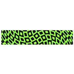 Abstract Black And Green Checkered Pattern Small Flano Scarf by SpinnyChairDesigns