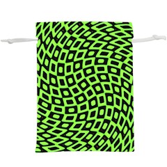 Abstract Black And Green Checkered Pattern  Lightweight Drawstring Pouch (xl)