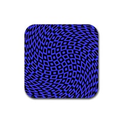 Abstract Black and Purple Checkered Pattern Rubber Coaster (Square) 