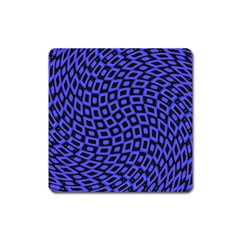 Abstract Black and Purple Checkered Pattern Square Magnet