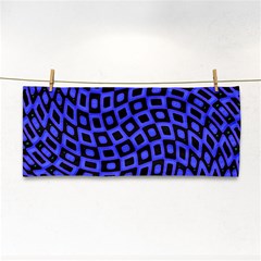 Abstract Black and Purple Checkered Pattern Hand Towel