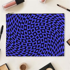 Abstract Black And Purple Checkered Pattern Cosmetic Bag (xl) by SpinnyChairDesigns