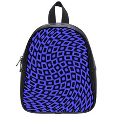 Abstract Black and Purple Checkered Pattern School Bag (Small)