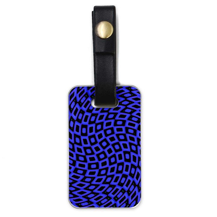 Abstract Black and Purple Checkered Pattern Luggage Tag (one side)