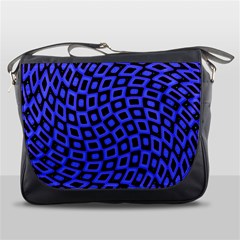 Abstract Black And Purple Checkered Pattern Messenger Bag by SpinnyChairDesigns