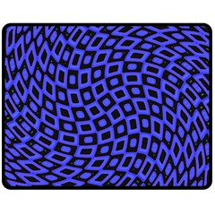 Abstract Black and Purple Checkered Pattern Double Sided Fleece Blanket (Medium) 