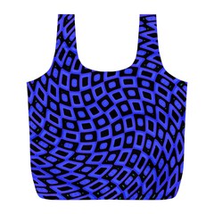 Abstract Black And Purple Checkered Pattern Full Print Recycle Bag (l) by SpinnyChairDesigns