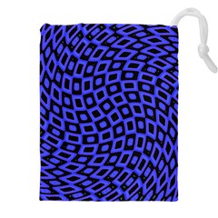 Abstract Black And Purple Checkered Pattern Drawstring Pouch (5xl) by SpinnyChairDesigns