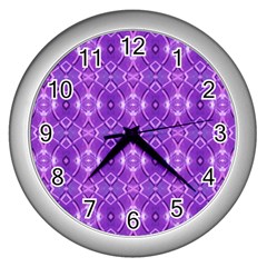 Geometric Galaxy Pattern Print Wall Clock (silver) by dflcprintsclothing