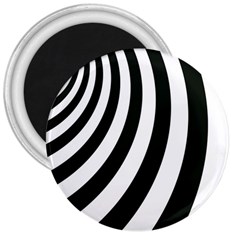 Black And White Zebra Stripes Pattern 3  Magnets by SpinnyChairDesigns