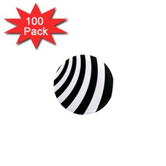 Black And White Zebra Stripes Pattern 1  Mini Magnets (100 Pack)  by SpinnyChairDesigns