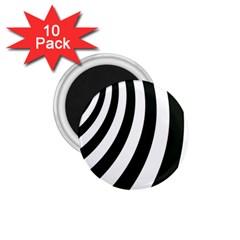 Black And White Zebra Stripes Pattern 1 75  Magnets (10 Pack)  by SpinnyChairDesigns