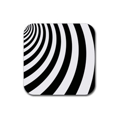 Black And White Zebra Stripes Pattern Rubber Coaster (square)  by SpinnyChairDesigns