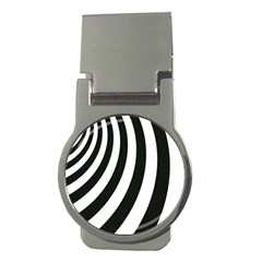 Black And White Zebra Stripes Pattern Money Clips (round)  by SpinnyChairDesigns