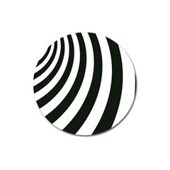 Black And White Zebra Stripes Pattern Magnet 3  (round)